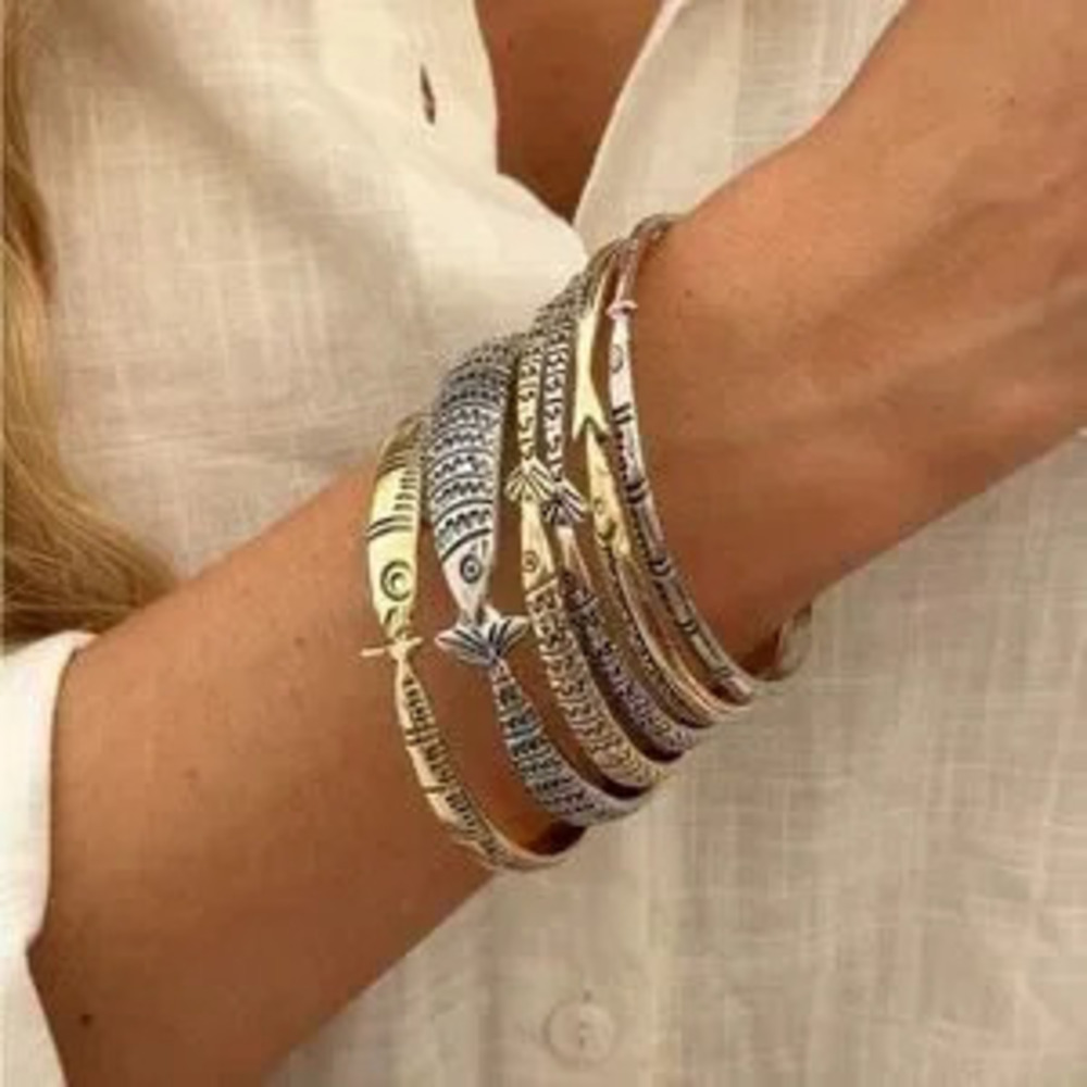 Coral Reef Mixed Metal Fish Bangles